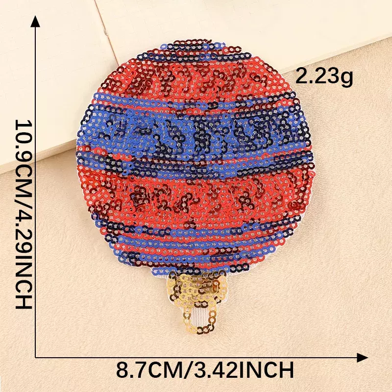 2024 New Embroidery Sticker Sequin Hot Air Balloon Badges DIY Accessories Fabric Iron on Patches Clothing Hats Shoes HandBags