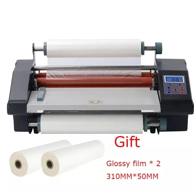 A3+ 093H Four Roller Laminating Machine A4 Hot Rolling Mill Roller cold laminator Rolling Machine With two Gloss film