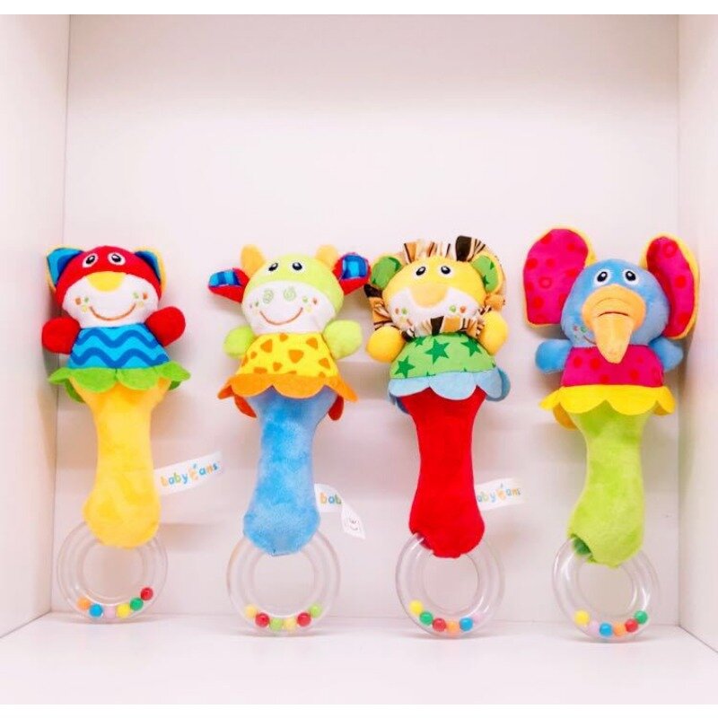 Plush Baby Soft Rattle Toys,Fabric Ring Rattles Shaker,Infant Handbells Early Development Hand Grab Sensory Toys,6 9 12 Months