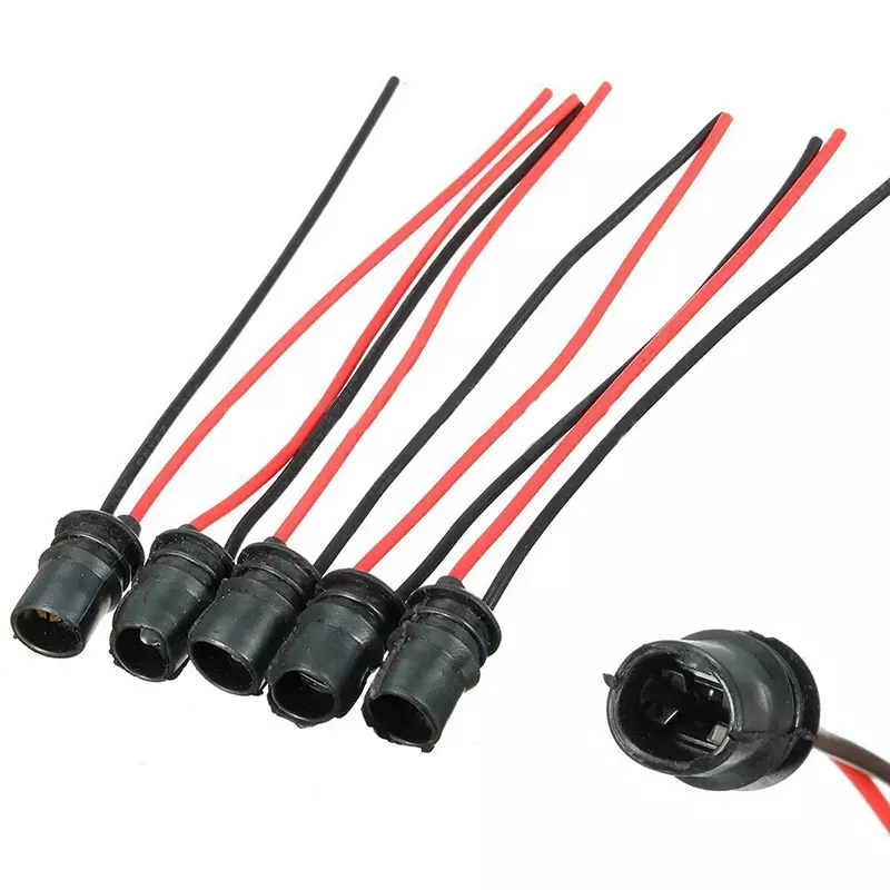 10 buah adaptor dudukan lampu mobil T10 W5W, aksesori ekstensi otomatis steker bohlam Led konektor dasar bohlam