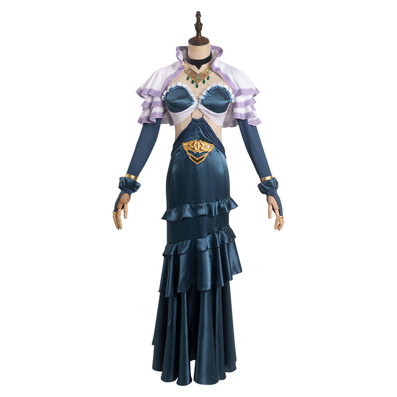 Костюм для косплея OVERLORD IV albedo, женское фэнтезийное платье для взрослых, ожерелье, перчатки, наряды на Хэллоуин, карнавал, искусственный костюм