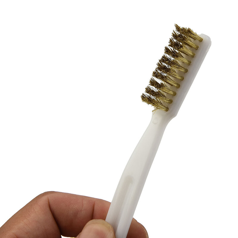 Forniture utile pratica spazzola metallica in ottone durevole 17.5*1.2*2cm pulizia per dispositivi industriali lucidatura casa