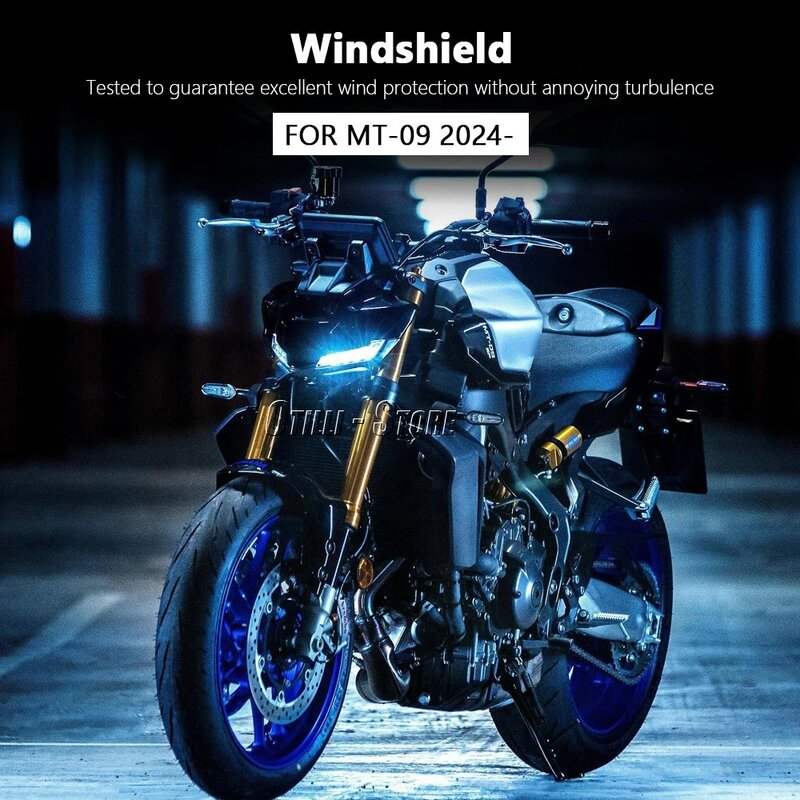 Parabrisas de motocicleta para Yamaha MT09 MT 09 MT-09 2024, Protector de pantalla de viento, cubierta deflectora