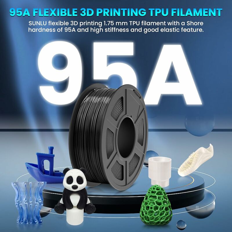 SUNLU-filamento 3D PETG/EASY ABS/TPU/ASA filamentos para impresora 3D, 1,75mm, 5 rollos de 1KG(TPU 0,5 kg/rollo)