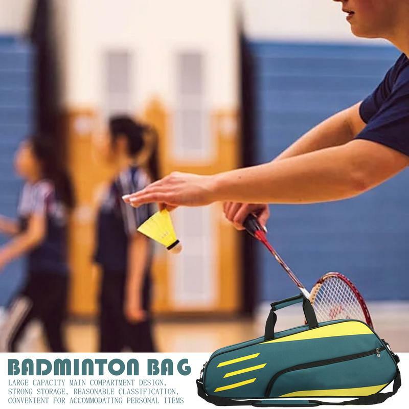 กระเป๋าแบดมินตันไม้แร็กเก็ต3ใบ, กระเป๋าใส่อุปกรณ์เทนนิสกระเป๋าแร็กเก็ตบอลสำหรับผู้ชายผู้หญิงและเยาวชน