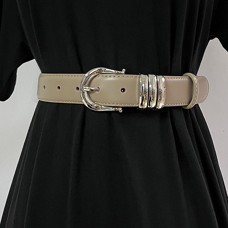 Faja de piel auténtica Vintage para mujer, corsés para vestido femenino, cinturones de cintura, decoración, cinturón estrecho, TB1233