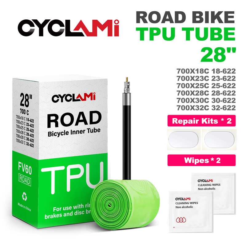 Cyclami-超軽量自転車インナーチューブ,Tpu,700c x 18, 23, 25, 28, 30, 32,フランスのバルブ