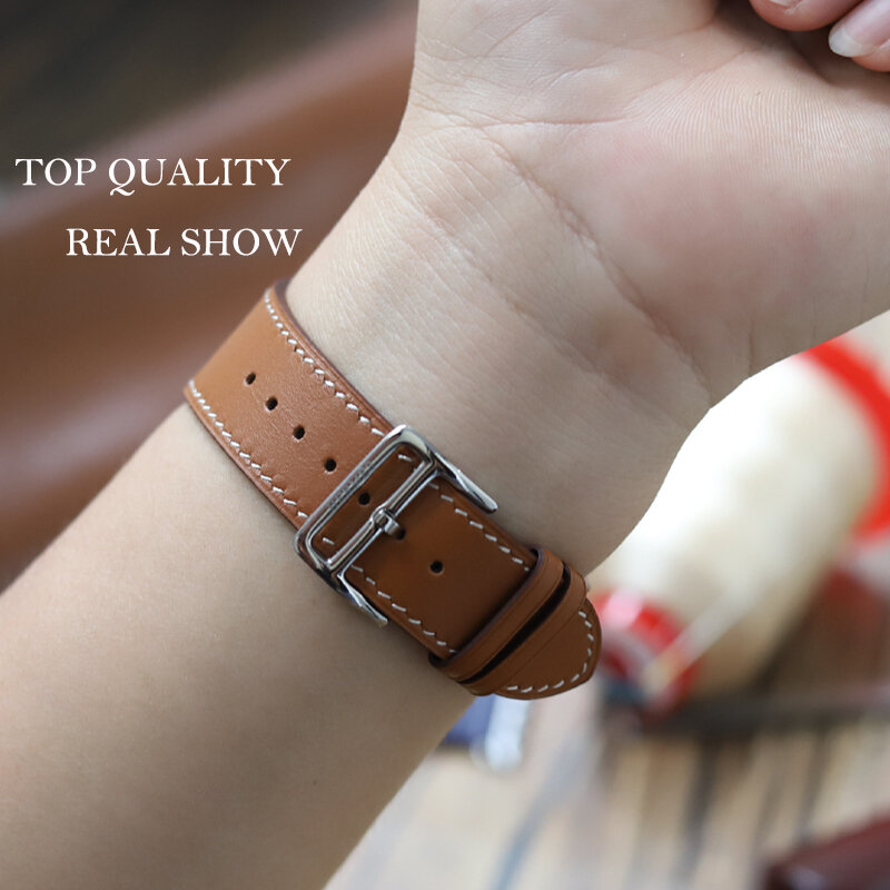 High Quality Genuine Leather Strap for Apple Watch 8 7 6 5 4 3 2 1 SE Bracelet Apple Watch 49 44 40 45 41 42 38mm for iWatch