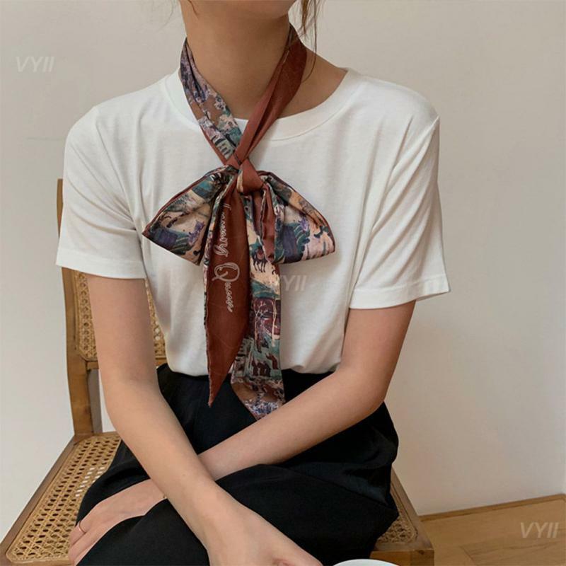 Bufanda con patrón de cuadros para mujer, lazo para el pelo, accesorios de ropa, cinta de estilo chino, avanzada y Retro, 1/3/5 piezas