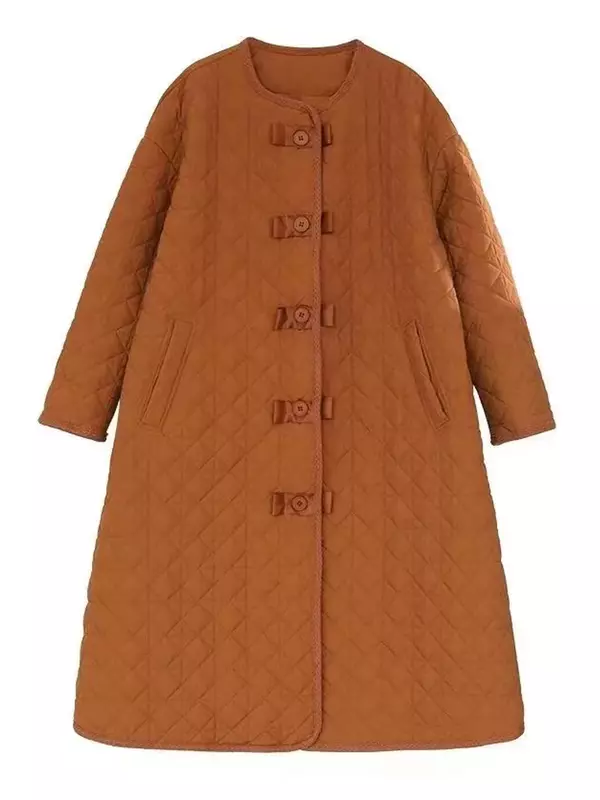 ボタン付きの女性用特大チェッカーパーカー,ロングコットンジャケット,コート,ヴィンテージコート,エレガントなファッション,冬,1987