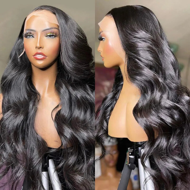 38 inch body wave human hair lace frontal wig 13x6 hd transparent lace front human hair wig for women choice cheap wigs on sale