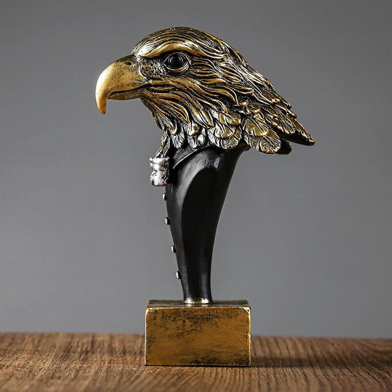 Estatua de águila de resina coleccionable, decoración del hogar, obra de arte, adorno, estatua de pájaro, esculturas de águila para baño, escritorio, oficina, estantería del hogar