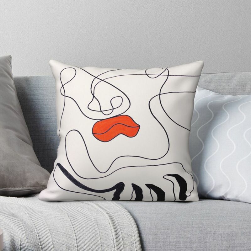 Funda de almohada cuadrada de poliéster y lino, decoración creativa con cremallera, funda de cojín para el hogar, Miró Picasso, mano grande