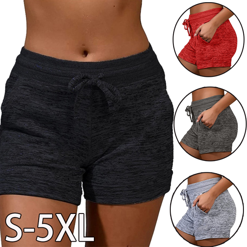 Pantalons de Yoga à séchage rapide pour femmes, Shorts de sport, taille haute, avec cordon de serrage, décontractés, extensibles, de Fitness, de course à pied
