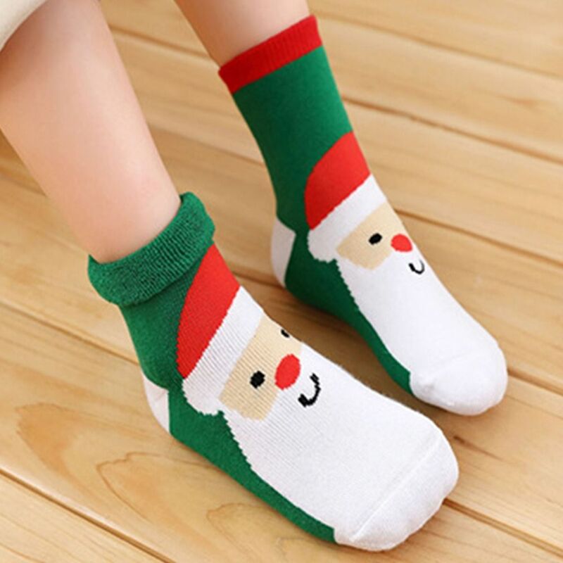6 Pair Christmas Socks for Children Kids Winter Autumn Thickened Warm Socks Xmas New Year Cotton Socks for Children 1-12Year