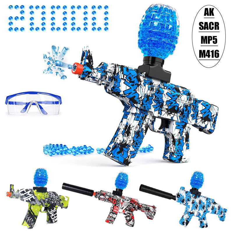 Electric Gel Ball Gun Blaster Toys,Eco-Friendly Splatter Ball Blaster with 20000+ Water Beads, Outdoor Games Toys Boys 12+