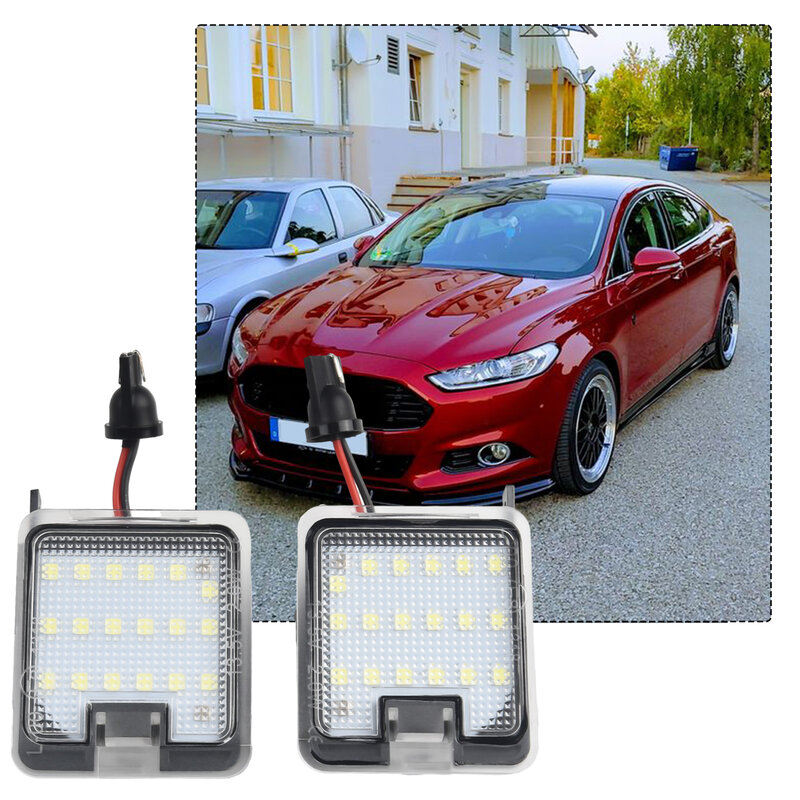 2PCS LED Side Rearview Mirror Floor Ground Lamp Puddle Welcome Light For Mondeo MK4 Focus Kuga Dopo Escape C-Max Side Light