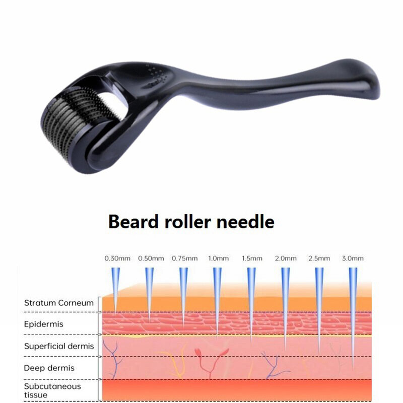 Titânio Derma Roller com Micro Agulha, Crescimento da barba, Tratamento Anti Hair Loss, 540 Roller Dermaroller, Crescimento da barba