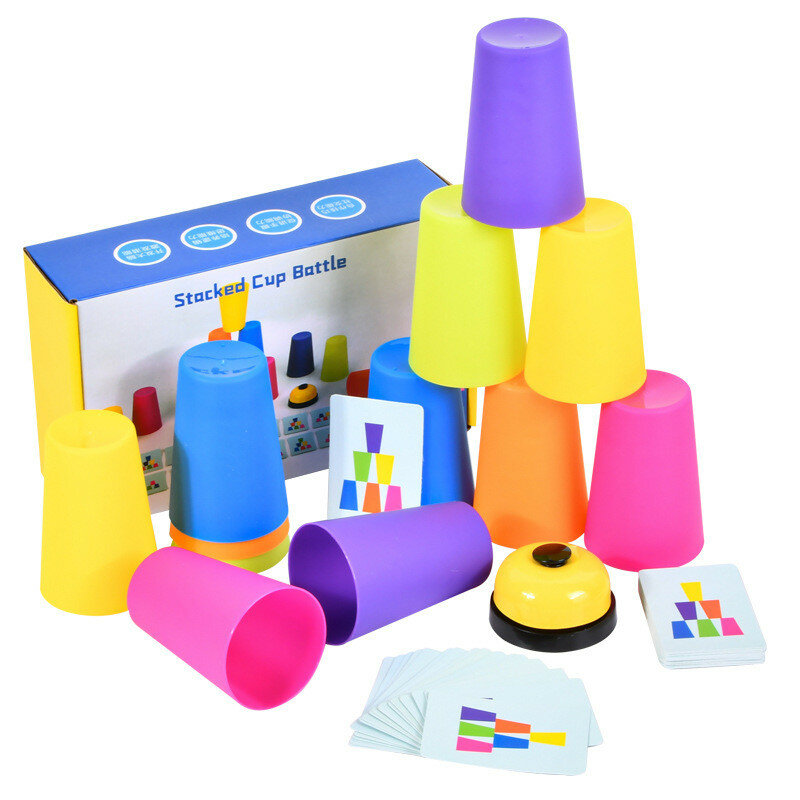 Dzieci układające kubek w gra trenująca mózg poprawy koncentracji zabawki interakcja gry planszowe logiczne szkolenie edukacyjne Puzzle zabawki prezenty