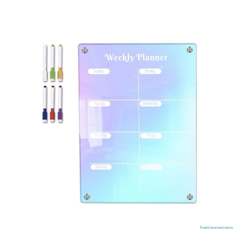 Calendário magnético branco geladeira semanal mensal planejador calendário para cozinha lista compras mercearia