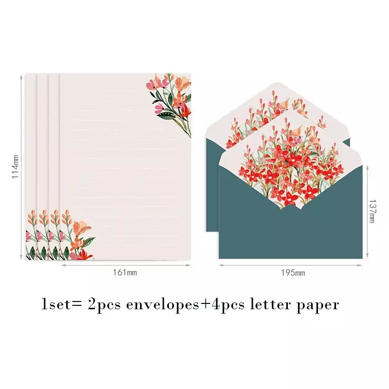 Buste Kawaii Set di carta per lettere busta per fiori biglietto di auguri per matrimonio biglietti d'invito per cancelleria coreana forniture per ufficio