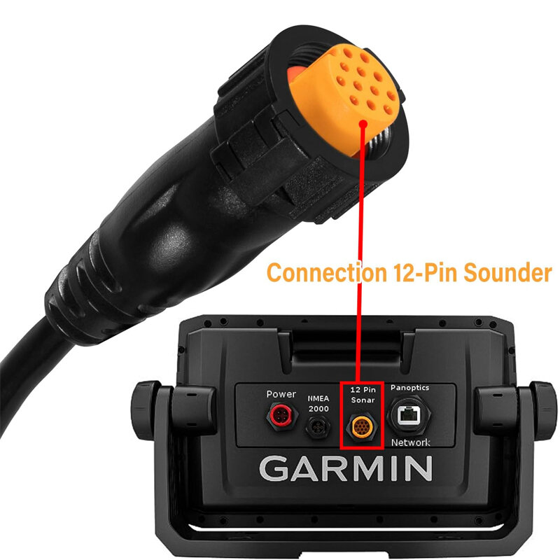 8-Pins Transducer Naar 12-Pins Sounder Adapter Kabel Met Xid Voor Model #18079194, Vervangen Voor Onderdeelnummer #010-12122-10