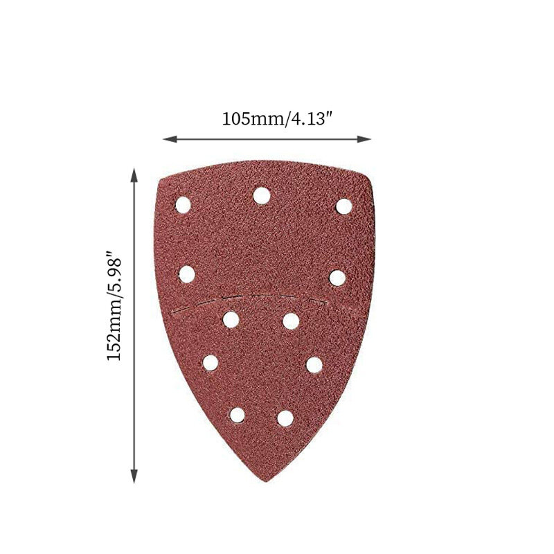 Papier abrasif triangulaire pour ponceuse multi-ponceuse Bosch PSM, l'hypothèse tative, 11 trous, 160A, 40 à 2000 grains, 10 pièces