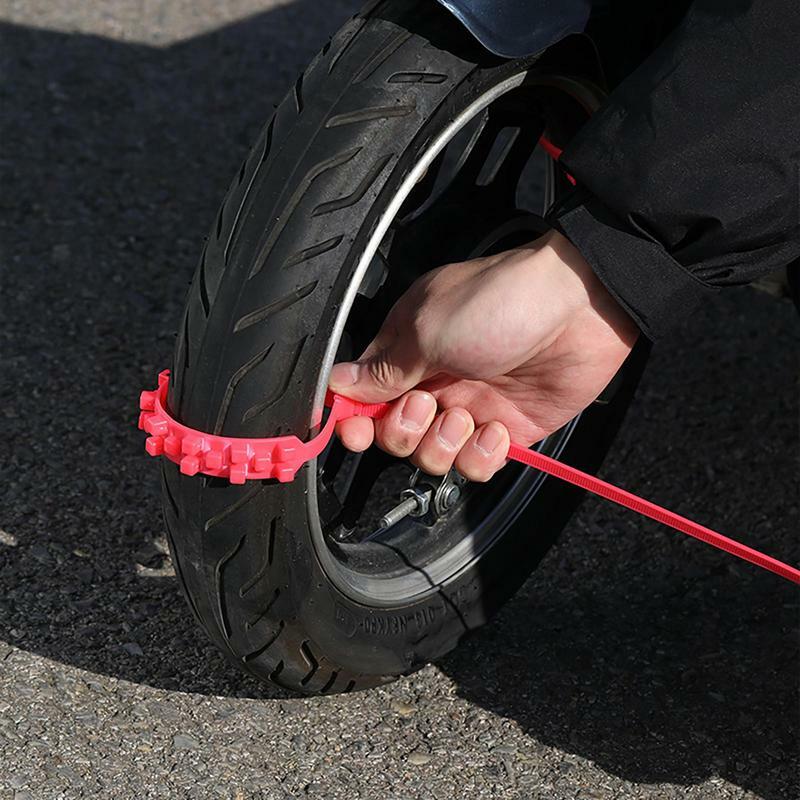Cadenas para neumáticos de nieve, correa de tracción ajustable Compatible con 10 piezas, cadenas de seguridad para nieve, hielo, barro, arena y carretera