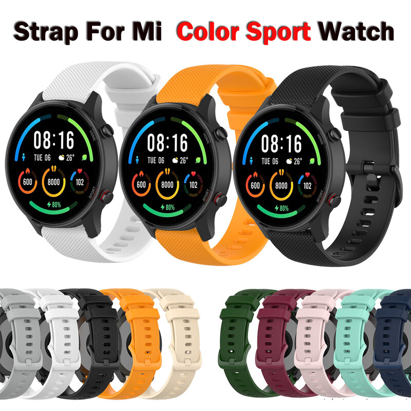 22mm silikonowy zegarek pasek zespołu dla Xiaomi Mi zegarek kolor 2 wymiana bransoletka dla Mi zegarek kolor sport S1 Pro edycja correa