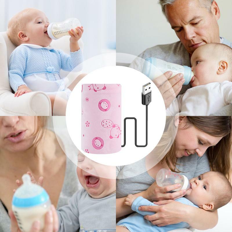 Travel Bottle Warmer USB Portable Milk Warmer Insulation Cover Rapid Heating Sleeve Travel Nursing Bottle Heat Keeper Baby Milk