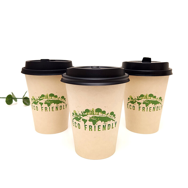 Ripple Double Wall Hot Coffee Cup e tampas, Copo de papel comestível, Pla Descartável, Produto personalizado