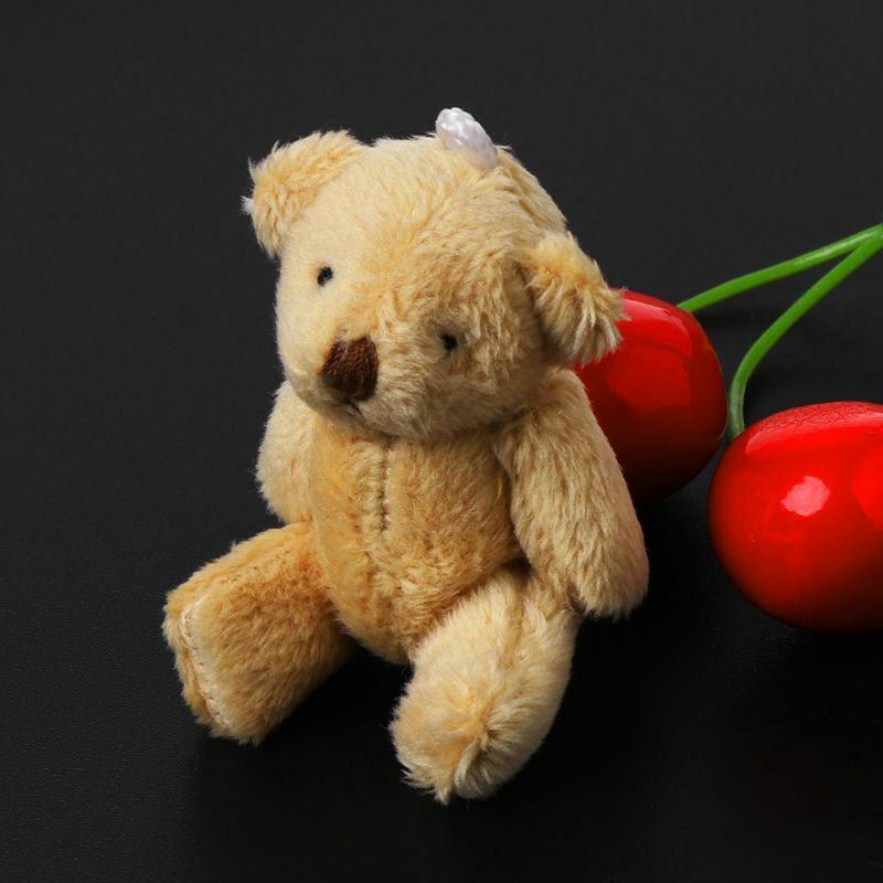 Mini porte-clés pendentif petit ours 3 pouces, en peluche douce, accessoires pour à cadeau
