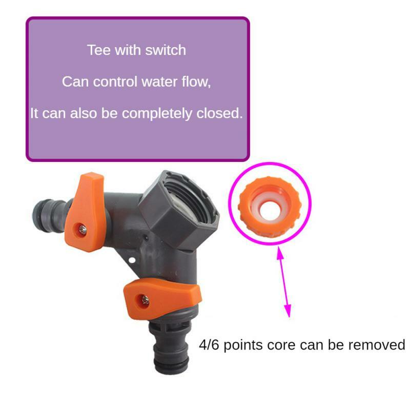 Conexões de tubulação de água com válvula, Tee plástico comum com válvula, Conveniente durável, Use em economizar tempo, Alta qualidade