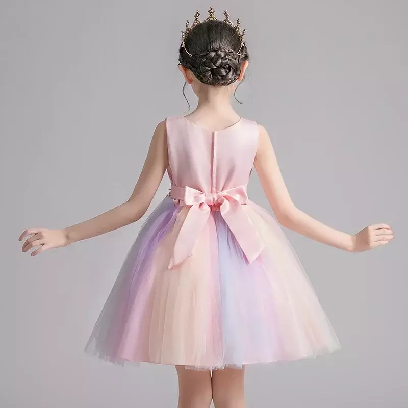 فستان أداء صيني للأطفال ، فستان مضيفة للفتيات ، النسخة الكورية ،