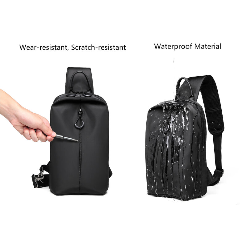 Paquete de bolsas de pecho multifunción para hombre, bolso de hombro cruzado de gran capacidad, impermeable, de viaje, se adapta a 11 pulgadas