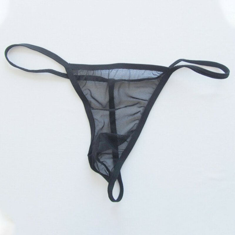 Men Liquid Stretch Mini String Thong Underwear See Through Mesh Mini Cut G Strings Ultra Thin Breathable Sexy Lingeries Panties