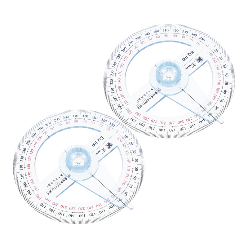2 Pcs Circle Goniasmometer 360 Degree Protractor Office Supplies Rotating Protractors Template