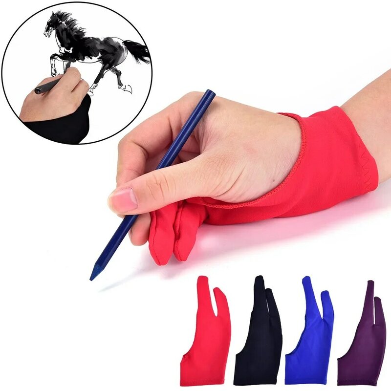 1PC Two-finger Right And Left Hand Anti-fouling Gloves Drawing Gloves Suitable For Both For Any Graphics Drawing Tablet