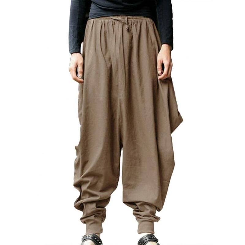 Pantalones sueltos de pierna ancha, Pantalón deportivo largo, Color sólido, elástico, Vintage, banda Harem