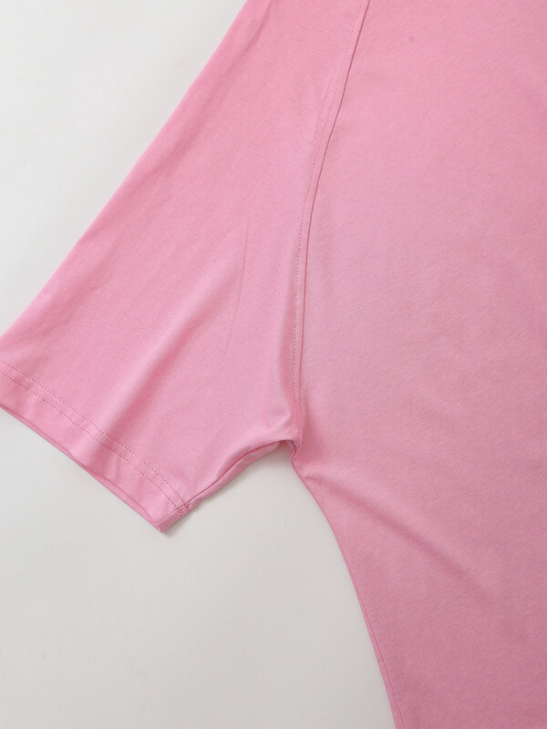 Traje informal holgado para mujer, camiseta de tela de doble cara, Top elegante + Pantalones de Jogging con cintura elástica, 2024