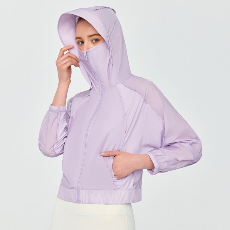 Abbigliamento leggero per la protezione solare a tesa larga per le donne cappotto professionale per la protezione solare all'aperto giacca traspirante resistente ai raggi UV