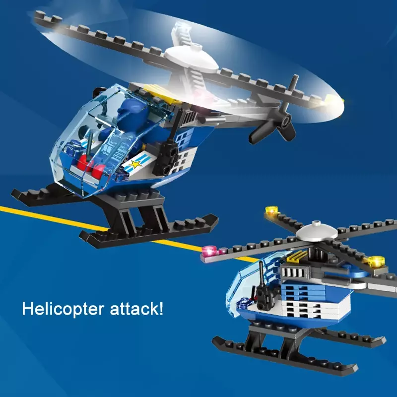 655 pçs cidade polícia pegar banco ladrão conjuntos blocos de construção swat veículo helicóptero polícia ladrões figuras tijolos brinquedos crianças