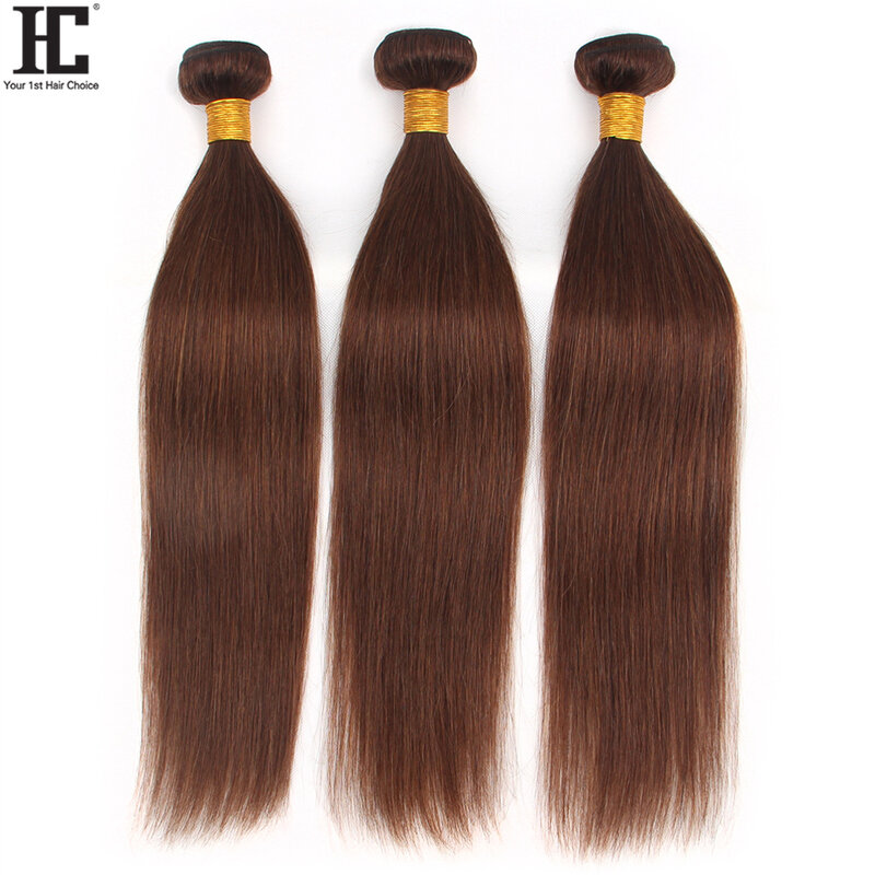 Extensions de Cheveux Naturels Lisses Brun Clair #6, Mèches de 8 à 40 Pouces, Bon Marché, pour Femme Noire, 1 / 3 / 4 Lots, Vente en Gros