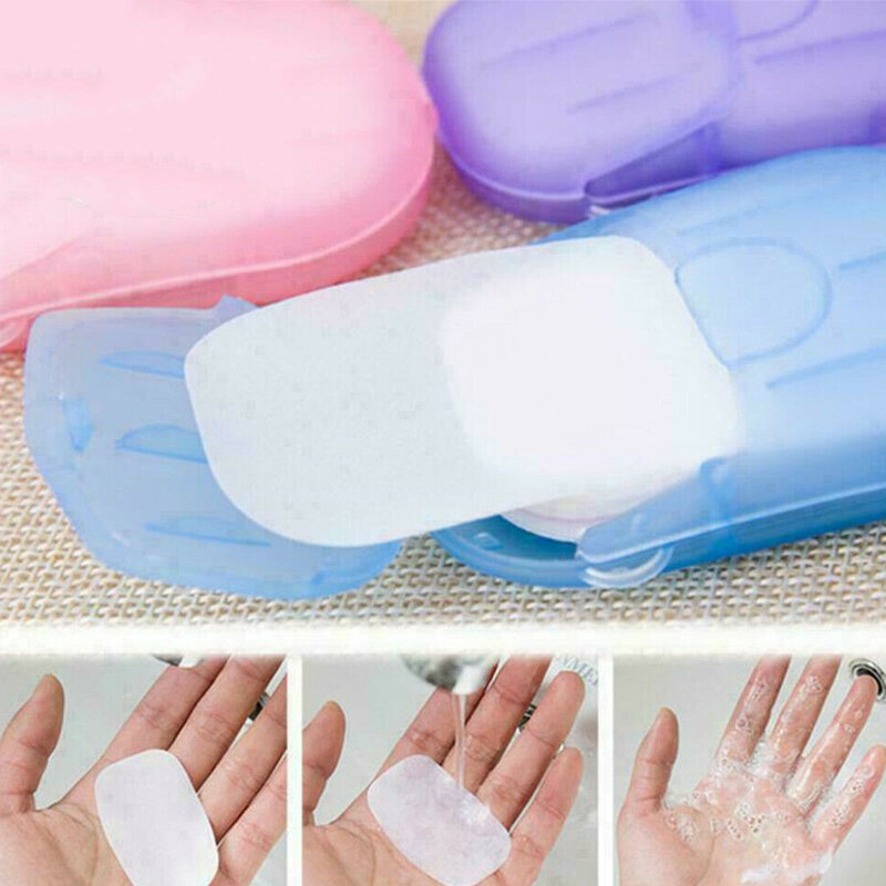 Hot! 20/100/200PCS Bathroom Disposable Soap Paper Travel Soap Paper Washing Hand Bath Clean Scented Mini Paper Slice Soap
