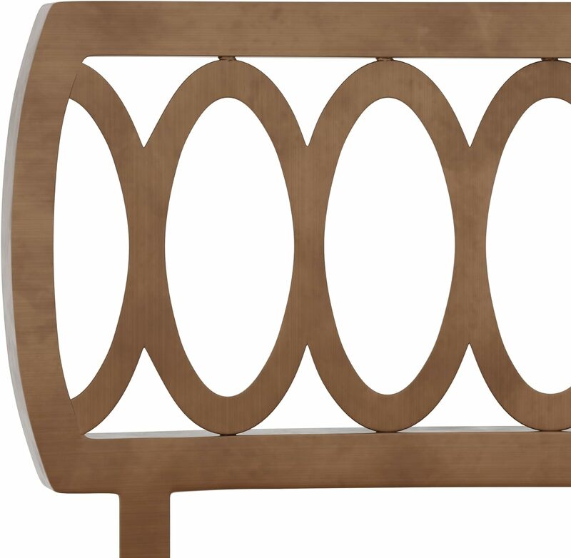Taburete de tocador de Metal con diseño de respaldo ovalado entrelazado para sala de maquillaje o baño