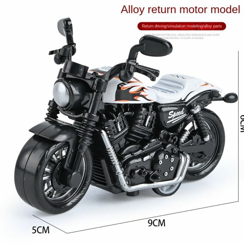 Puxe o modelo de motocicleta para crianças, mini moto, locomotiva de liga, simulação moto, presente infantil