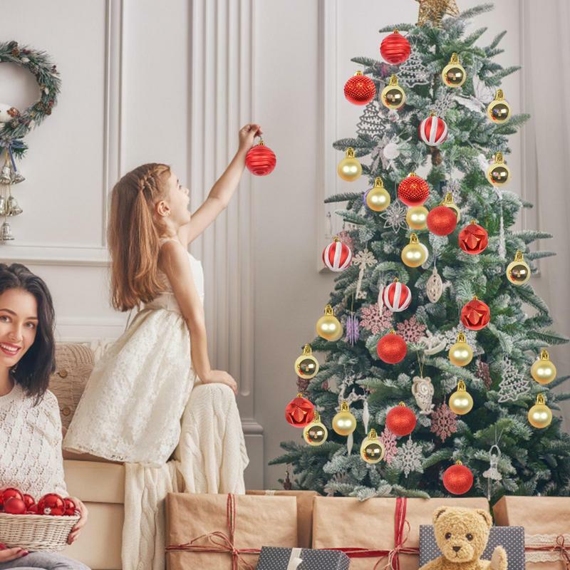 Рождественские шарики, украшения, 26 шт., шарики для рождественской елки, ударопрочные блестящие шарики, привлекательный цвет со шнурком для памятного дня