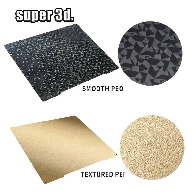 Pei-Blatt doppelseitiges Heizbett flexible Federstahl-Bau platte verbessert Pei-Haustier bett 253,8 x mm für 3D-Drucker Prusa i3 mk3s