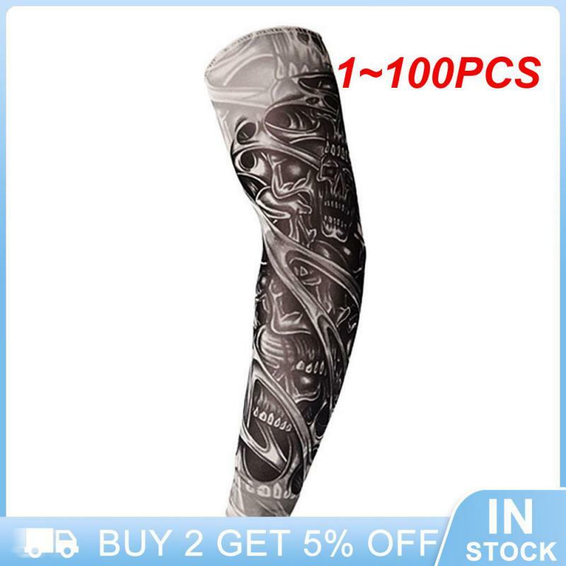 Confortável Tatuagem Braço Aquecedores, Efeito Resfriamento Verão, durável 3D Padrão, 40x8cm, 1-100Pcs, 1 Pc