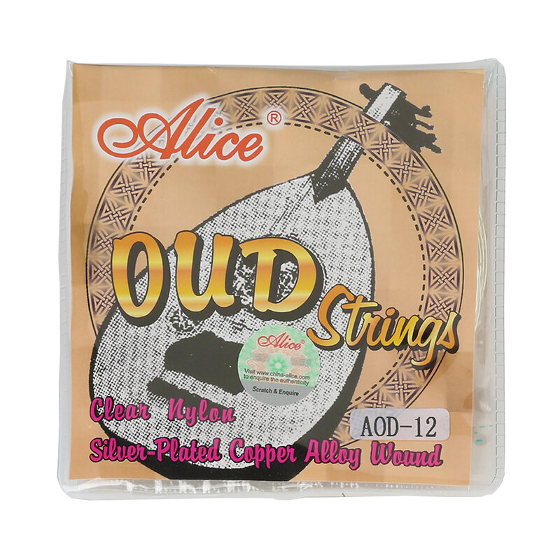Original Alice AOD-12 OUD Strings UD/UT 12 Course Strings Clear Nylon dan Silver-Plated Tembaga Alloy Wound